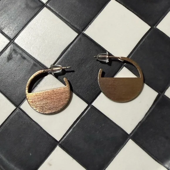 Bronze Half-Moon Earrings - Picture 1 of 1